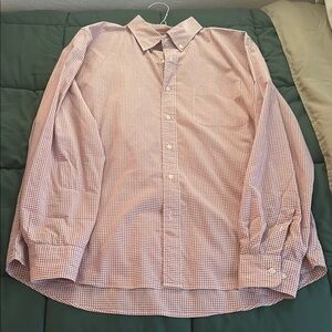Uniqlo Men's Checkered long sleeve Shirt - light purple & white size M